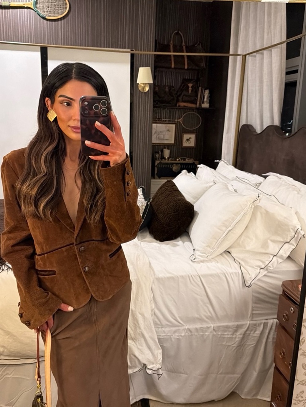 Vintage Wilsons Leather Suede Blazer | 100% Leather | Old Money Espresso Brown